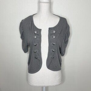 Delirious Love Los Angeles Gray Bolero Shrug Size 1XL Y2K Style Open Front